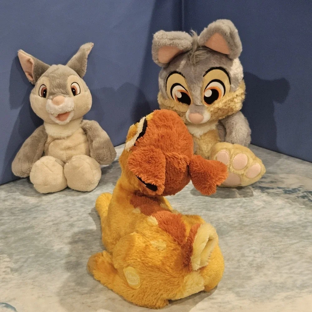 Disney‎ Bambi & 2 Thumper Plush Lot Disney Store Big Feet Bunny Set